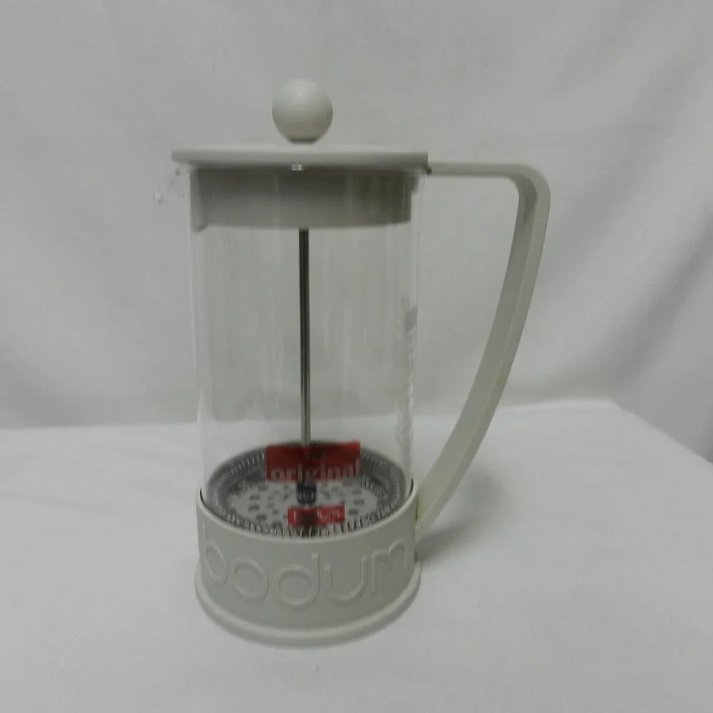 Bodum Brazil Classic Glass Coffee Press 3 cups 24 ounces  Off White Cream NEW